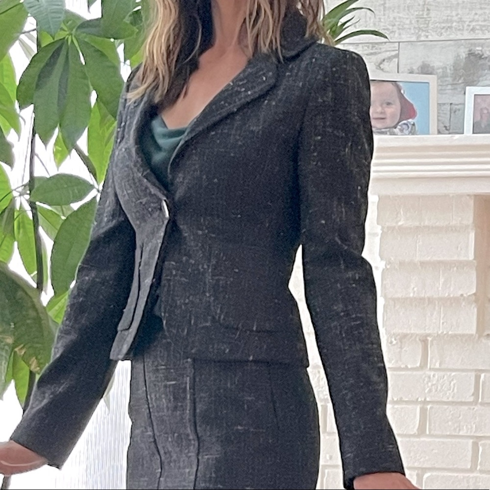 EUC Benetton tweed wool blend fitted jacket 38 (size 0)